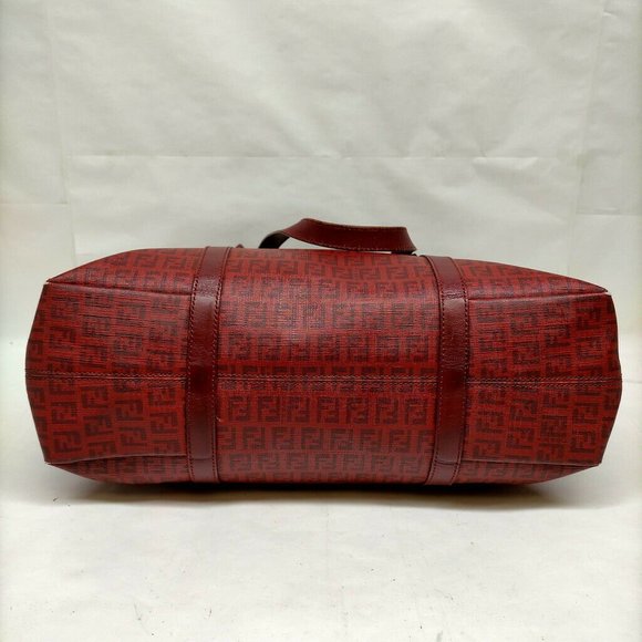 AUTHENTIC Fendi Tote Bag Red PVC - Picture 5 of 10
